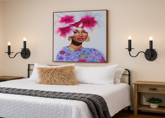 Farmhouse Wall Sconces – Set of 2 Black Candle-Style Light Fixtures for Home Décor