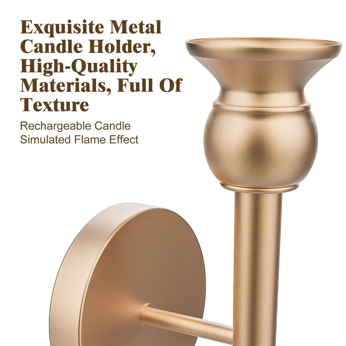 Golden Glow 2-Pack Candle Torch Wall Sconces – Elegant Electronic Candle Holders