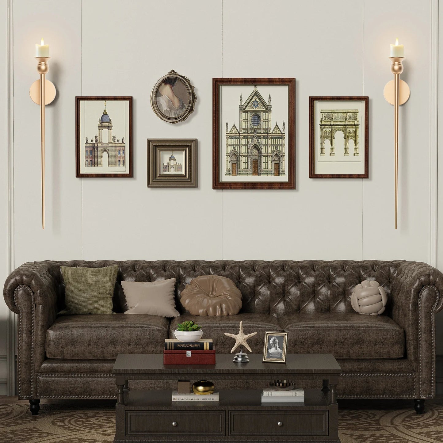 Golden Glow 2-Pack Candle Torch Wall Sconces – Elegant Electronic Candle Holders