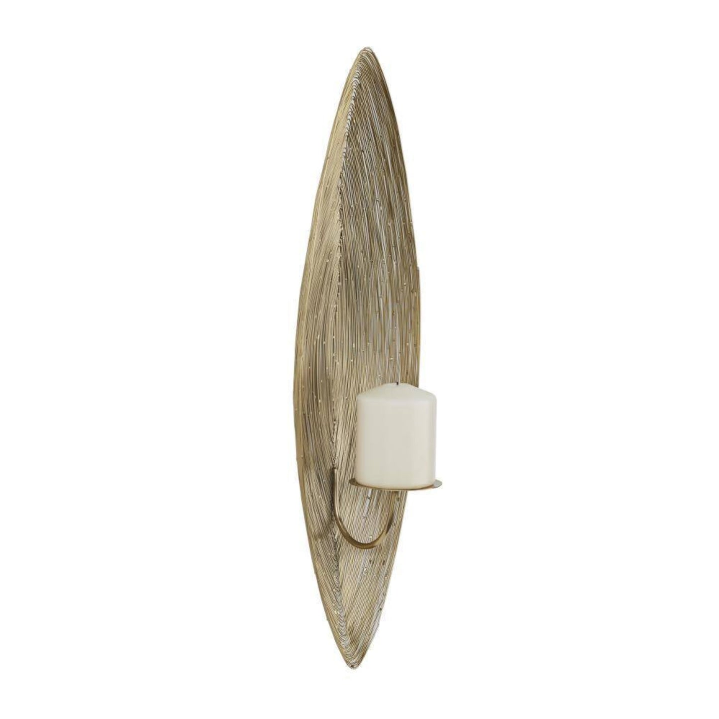 23" Brass Stainless Steel Single Candle Wall Sconce – Modern Metal Wall Lighting