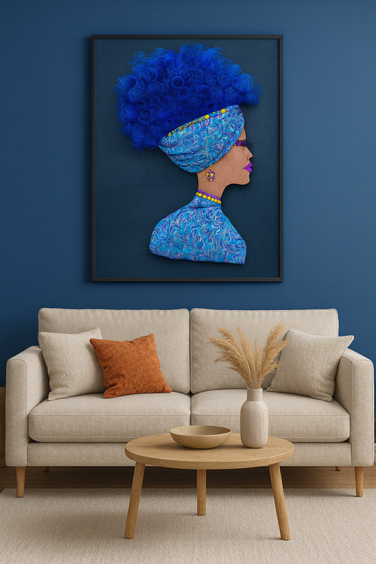 Diva Silhouette Wall Art – Handmade Afrocentric Elegance