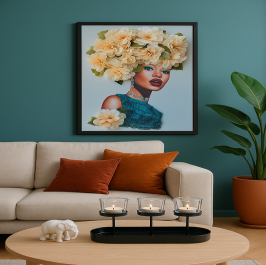 Decorative Black Metal Tealight Votive Candleholder Centerpiece, 6"