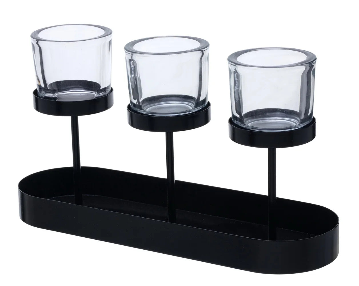 Decorative Black Metal Tealight Votive Candleholder Centerpiece, 6"