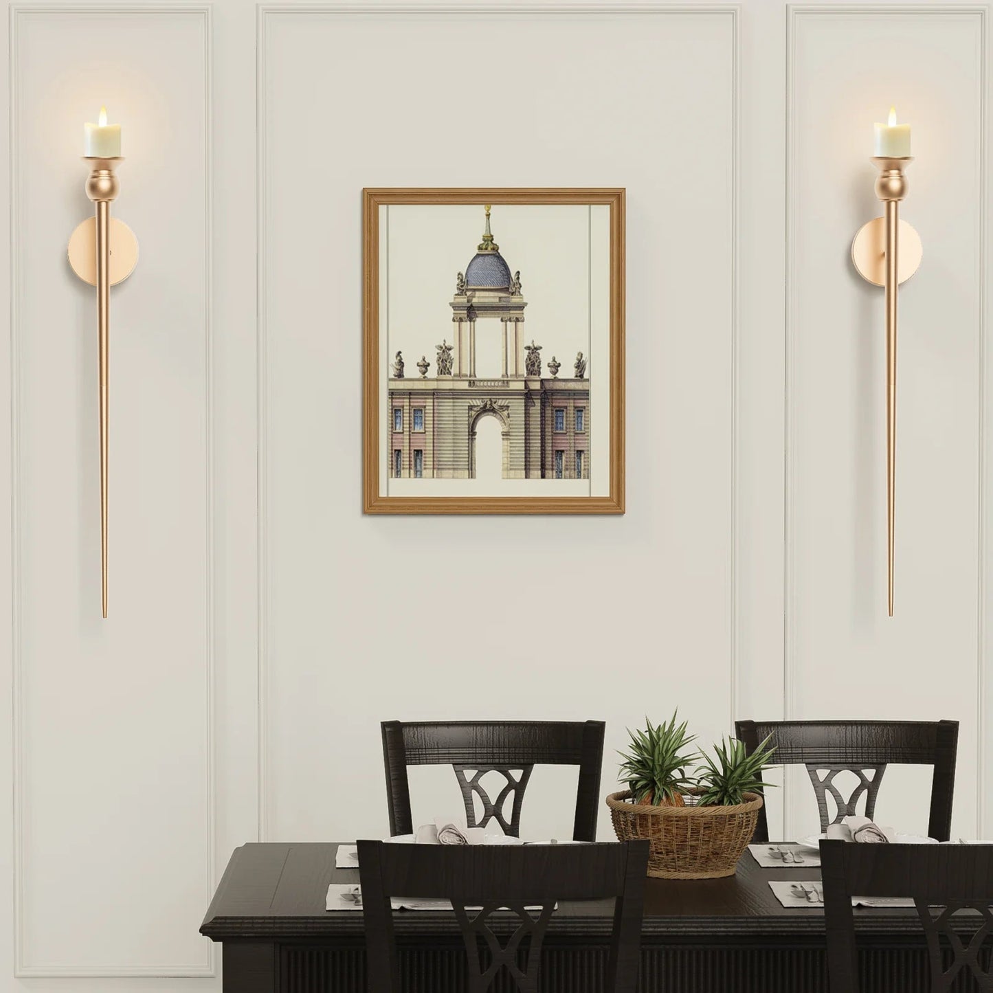 Golden Glow 2-Pack Candle Torch Wall Sconces – Elegant Electronic Candle Holders