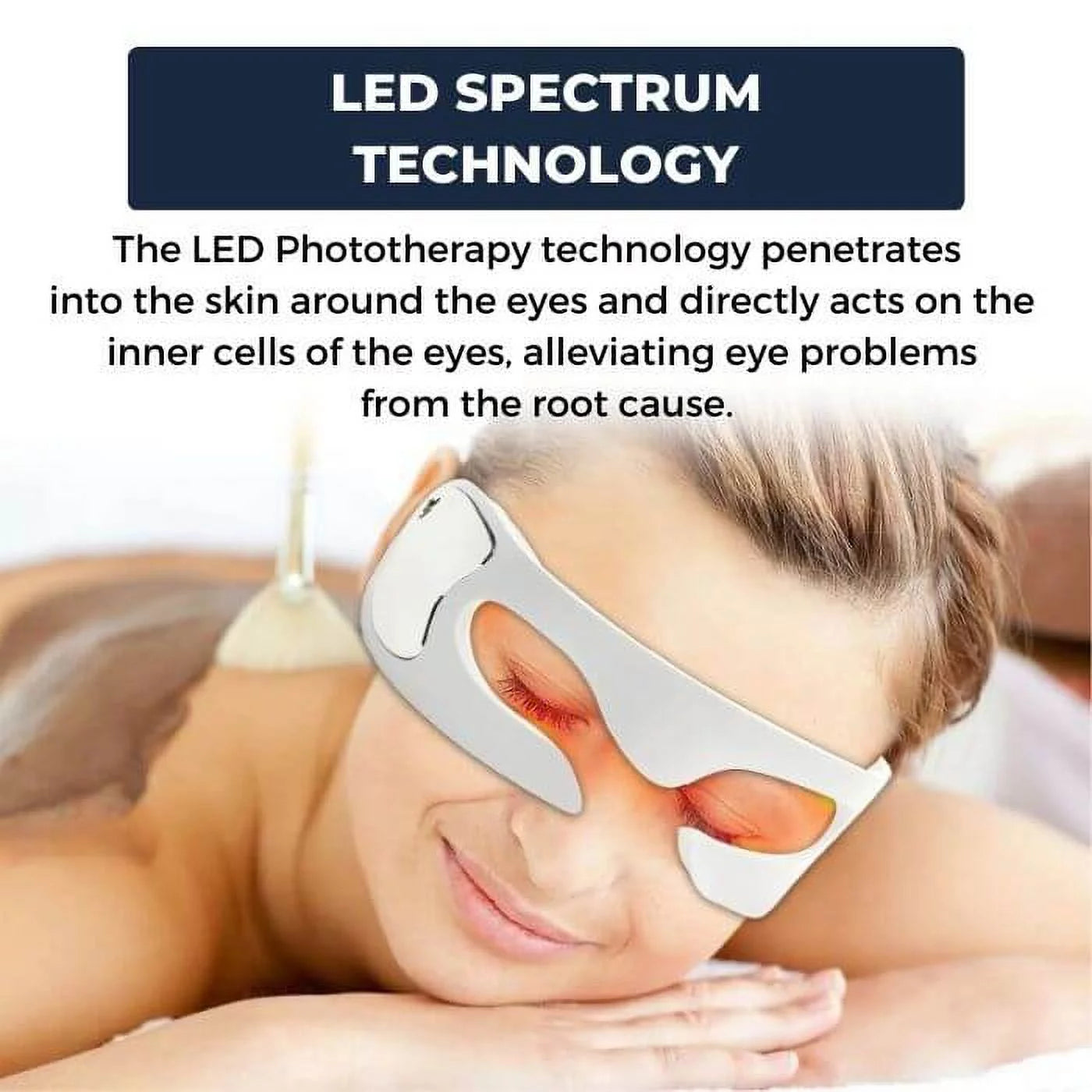 3D Anti-Aging Glasses Massager Red Light Led Eye Mask with Led Therapy