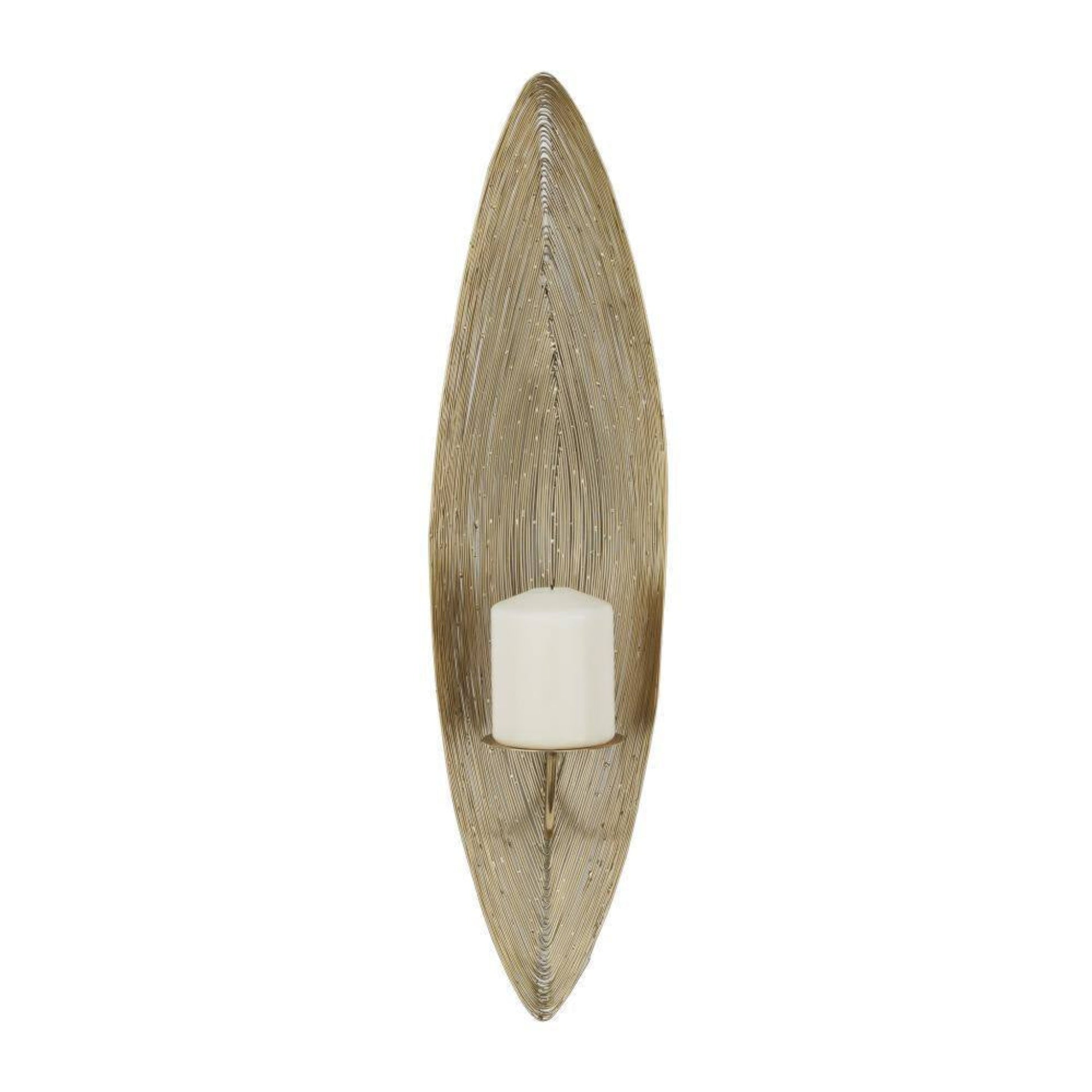 23" Brass Stainless Steel Single Candle Wall Sconce – Modern Metal Wall Lighting