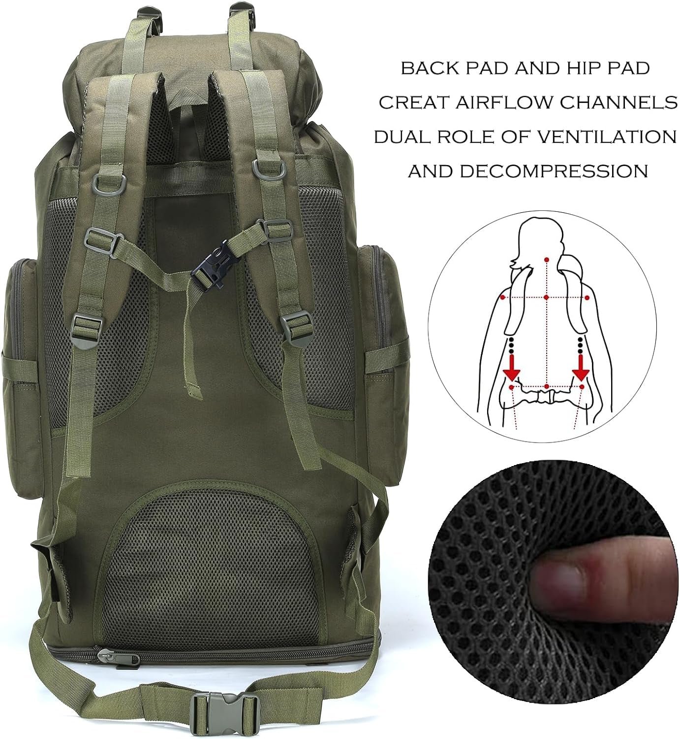 Hiking Backpack for Men 70L/100L Camping Backpack Military Rucksack Molle 3 Days Assault Pack for Climbing