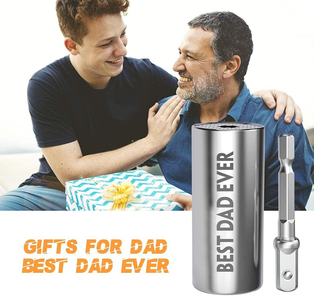 Universal Socket, 7-19Mm, Chrome Vanadium Steel, Engraved 'Best Dad Ever', Multi-Functional, Replaces Old Tools, Great Stocking Stuffer, Father'S Day Gift