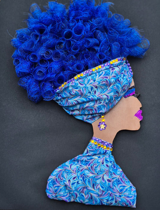 Diva Silhouette Wall Art – Handmade Afrocentric Elegance