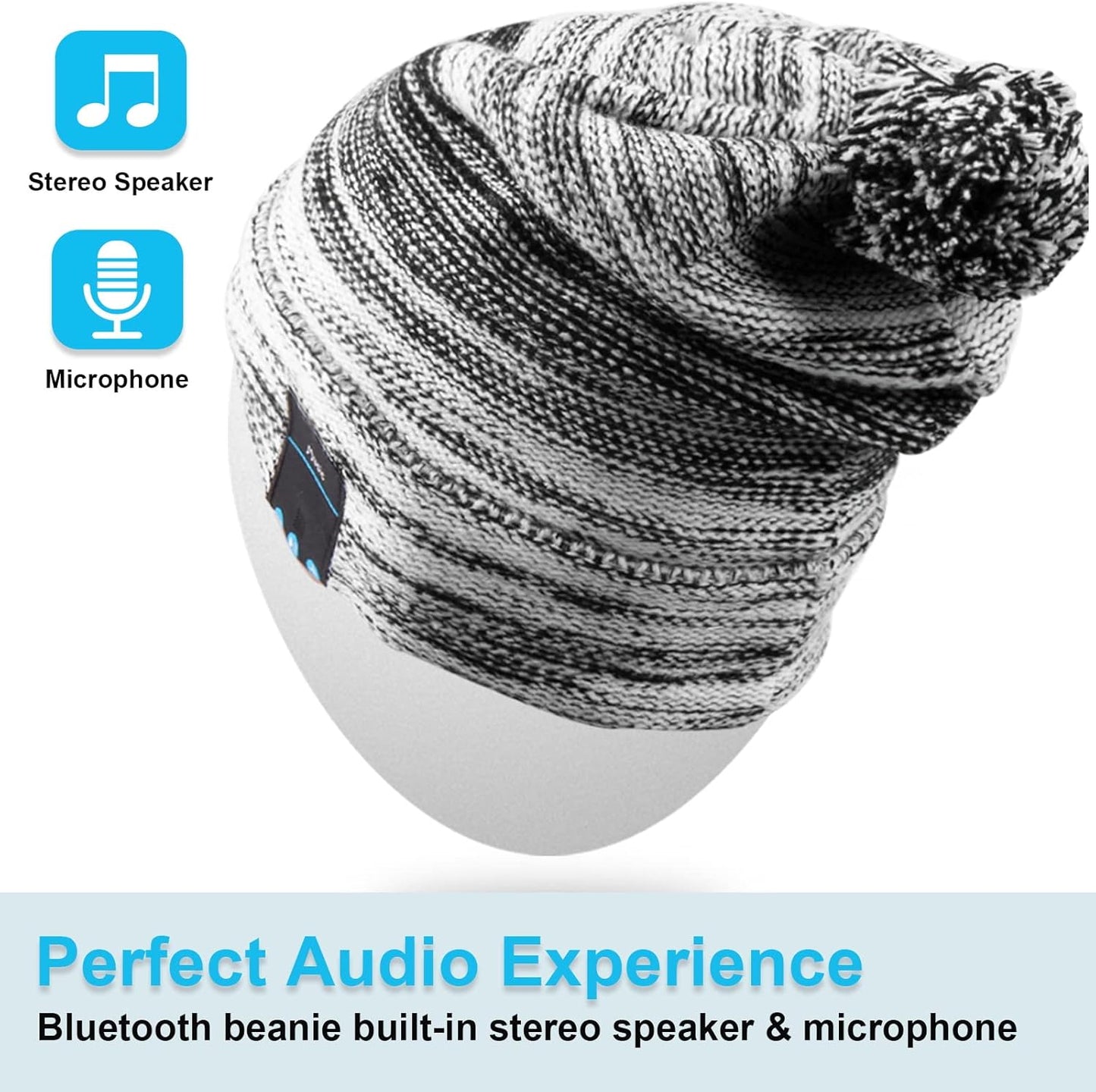 Bluetooth Beanie Hat with Wireless Headphones for Men and Women - Ideal for Outdoor Sports