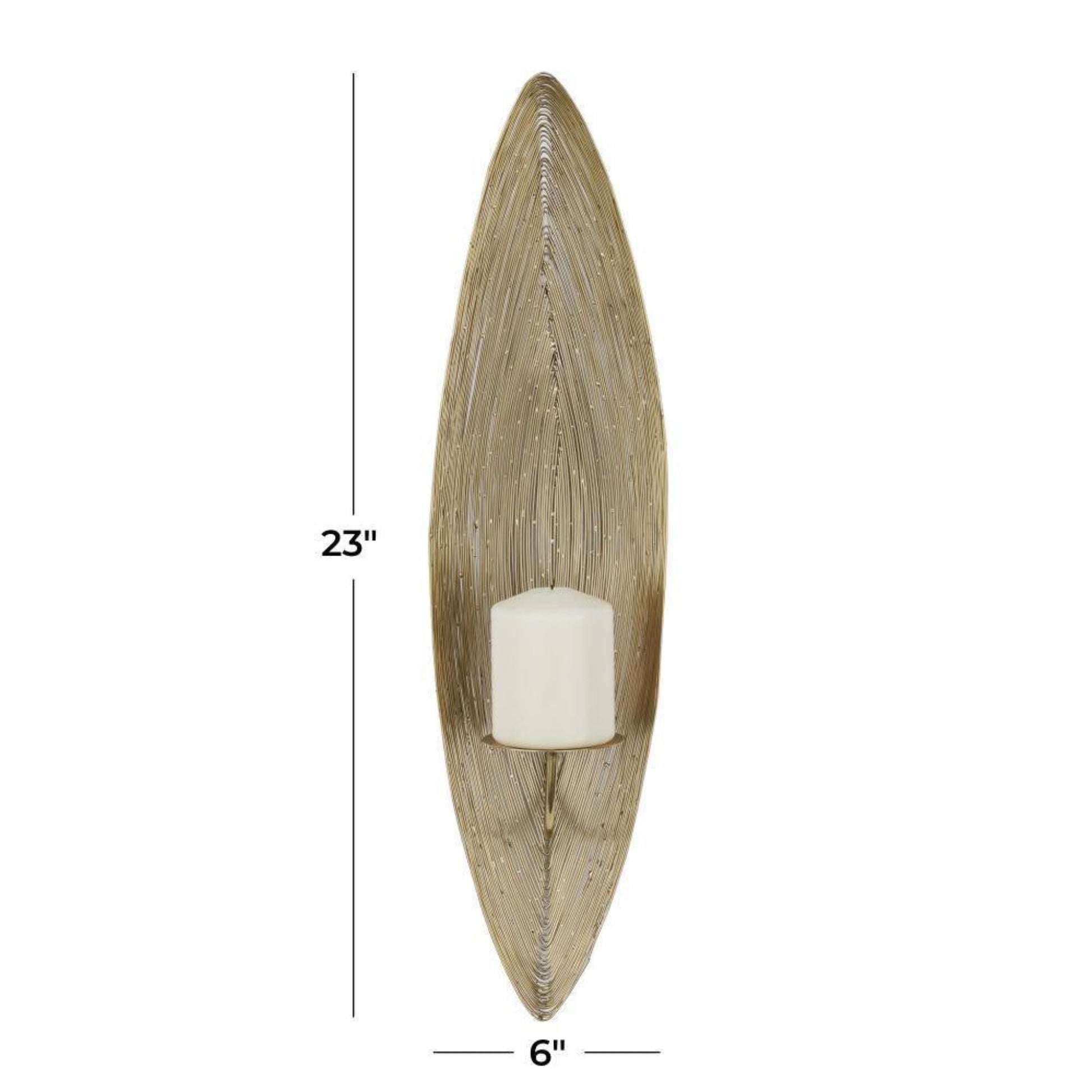 23" Brass Stainless Steel Single Candle Wall Sconce – Modern Metal Wall Lighting
