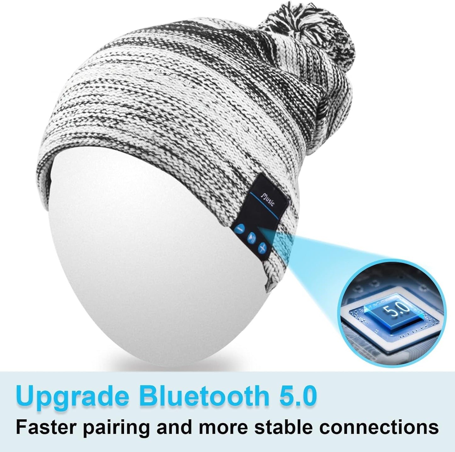 Bluetooth Beanie Hat with Wireless Headphones for Men and Women - Ideal for Outdoor Sports