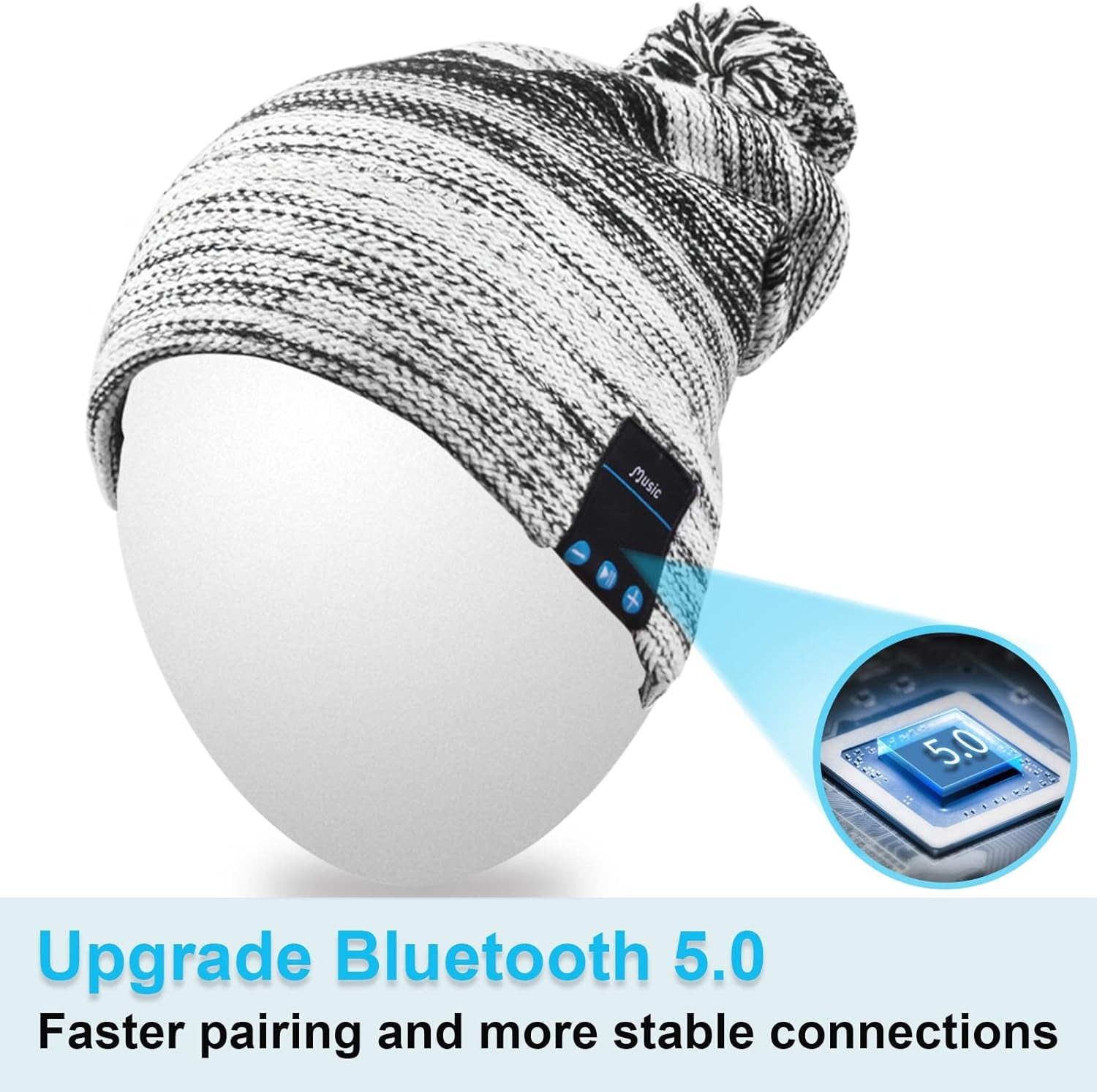 Bluetooth Beanie Hat with Wireless Headphones for Men and Women - Ideal for Outdoor Sports